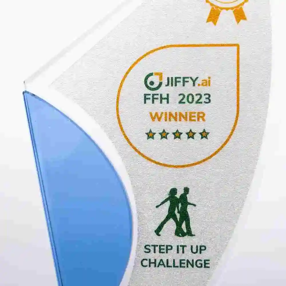 Blue Edge Curved Trophy